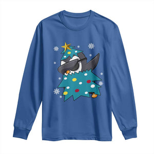 Christmas Penguin Long Sleeve Shirt Funny Animals Xmas Tree Lights Boys Kids TS10 Royal Blue Print Your Wear