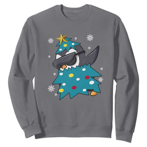 Christmas Penguin Sweatshirt Funny Animals Xmas Tree Lights Boys Kids TS10 Charcoal Print Your Wear
