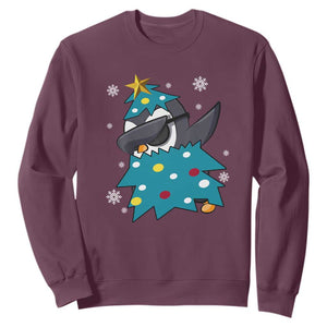 Christmas Penguin Sweatshirt Funny Animals Xmas Tree Lights Boys Kids TS10 Maroon Print Your Wear