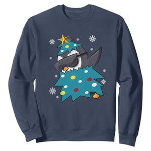 Christmas Penguin Sweatshirt Funny Animals Xmas Tree Lights Boys Kids TS10 Navy Print Your Wear