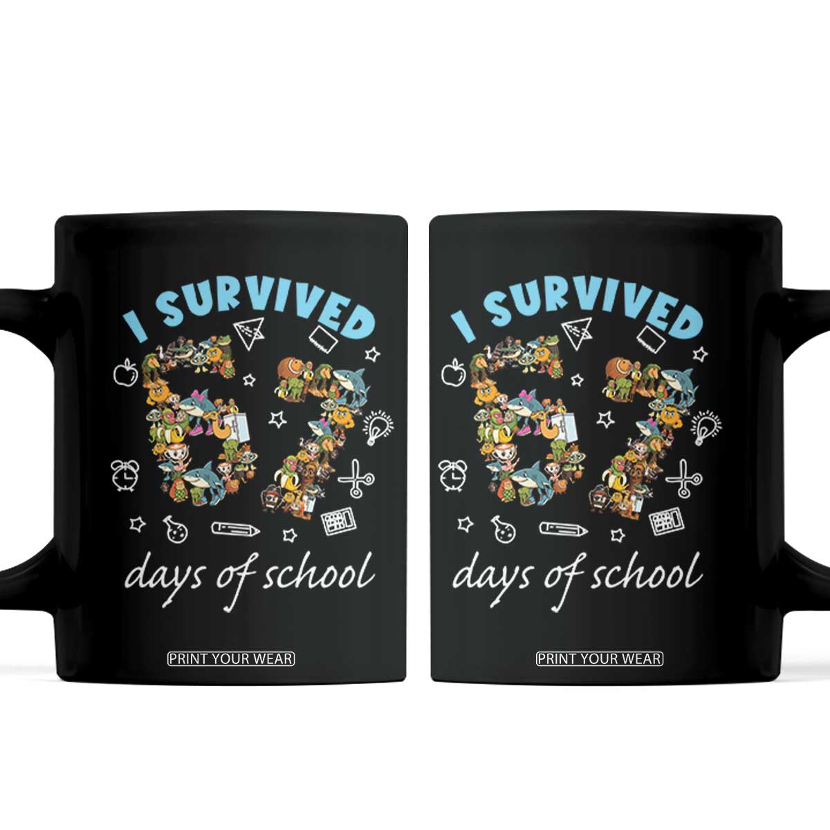 I Survived 67 Days of School Funny Six Seven Italian Brainrot Coffee Mug TS10 Black Print Your Wear