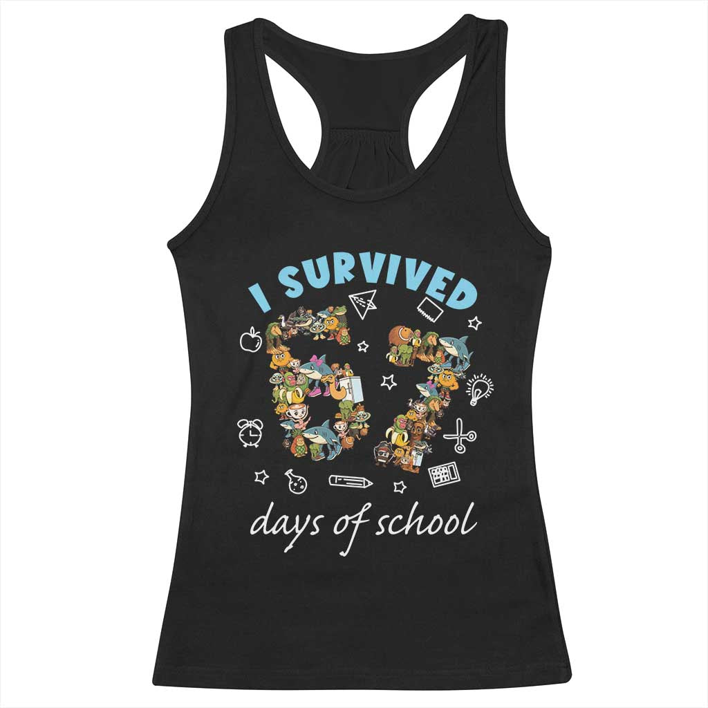 I Survived 67 Days of School Funny Six Seven Italian Brainrot Racerback Tank Top TS10 Black Print Your Wear