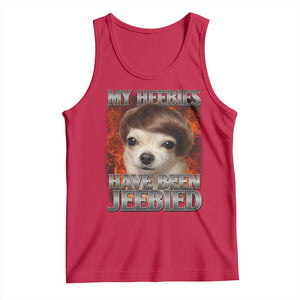 Chihuahua Funny Meme Tank Top My Heebies Have Been Jeebied Bootleg TS10 Red Print Your Wear