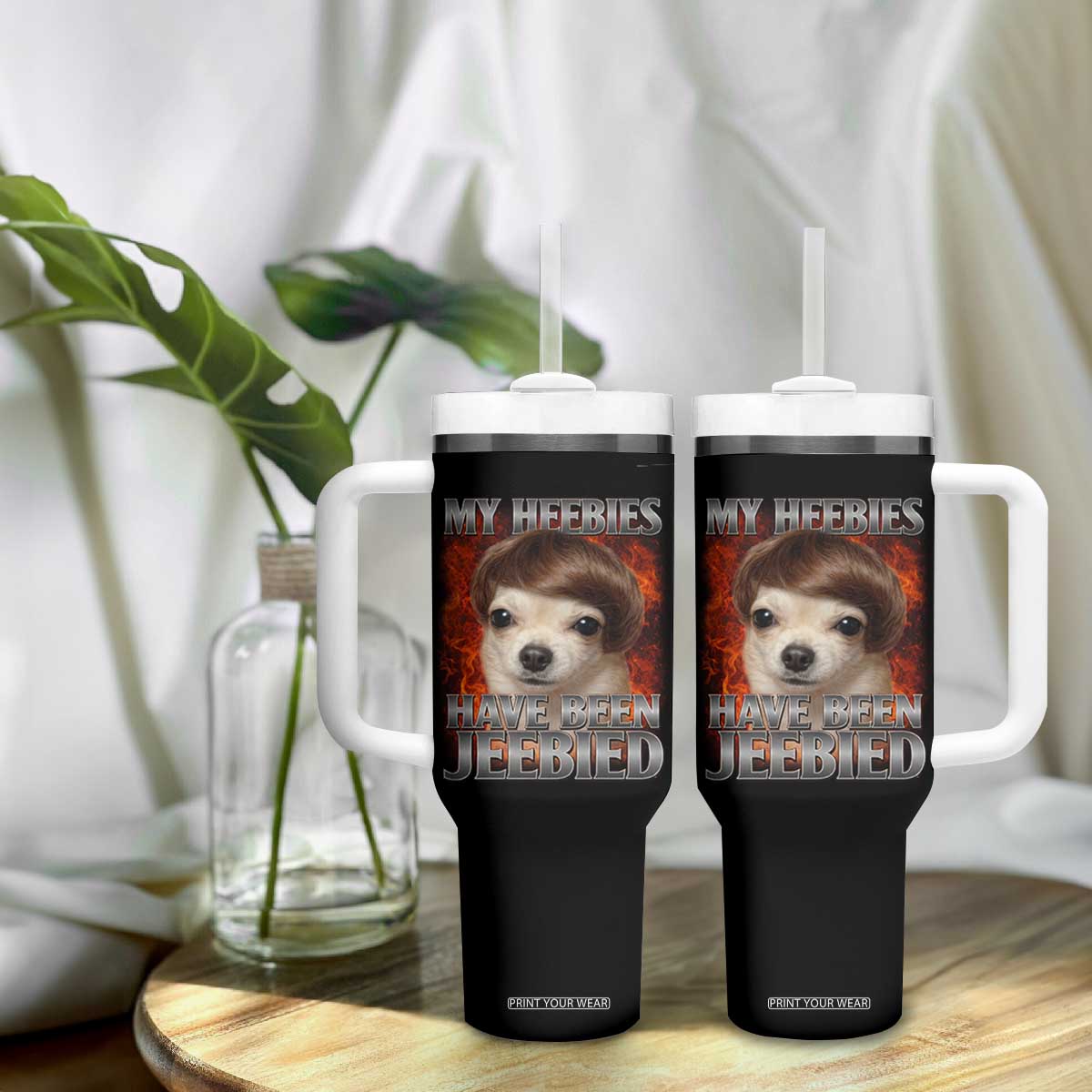 Chihuahua Funny Meme Tumbler With Handle My Heebies Have Been Jeebied Bootleg TS10 Print Your Wear