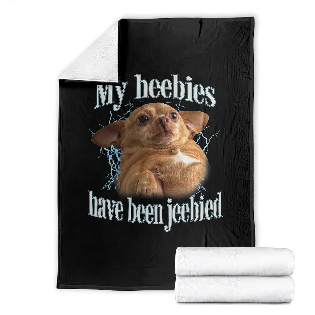 Funny Chihuahua Meme Throw Blanket My Heebies Have Been Jeebied Bootleg TS10 Black Print Your Wear