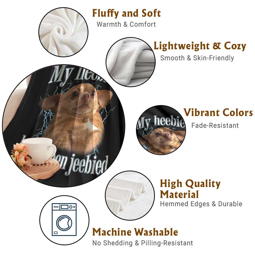 Funny Chihuahua Meme Throw Blanket My Heebies Have Been Jeebied Bootleg TS10 Print Your Wear