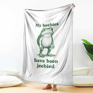 Funny Frog Throw Blanket My Heebies Have Been Jeebied Weirdcore Meme TS10 Print Your Wear