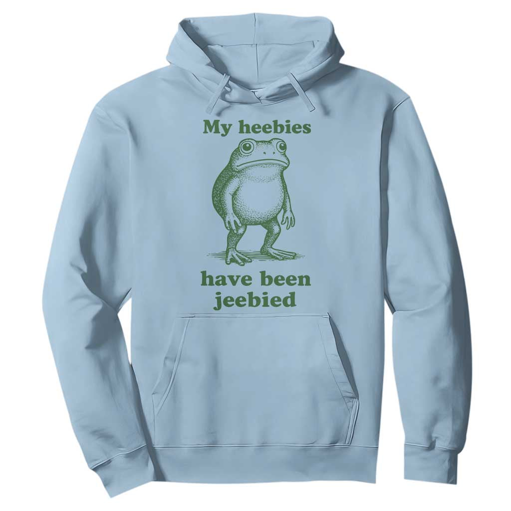 Funny Frog Hoodie My Heebies Have Been Jeebied Weirdcore Meme TS10 Light Blue Print Your Wear