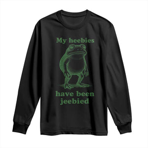 Funny Frog Long Sleeve Shirt My Heebies Have Been Jeebied Weirdcore Meme TS10 Black Print Your Wear