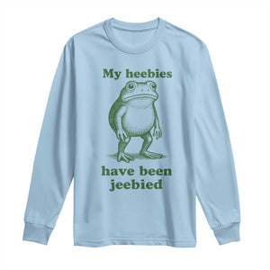 Funny Frog Long Sleeve Shirt My Heebies Have Been Jeebied Weirdcore Meme TS10 Light Blue Print Your Wear