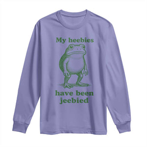 Funny Frog Long Sleeve Shirt My Heebies Have Been Jeebied Weirdcore Meme TS10 Violet Print Your Wear