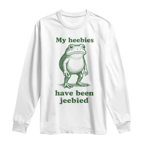 Funny Frog Long Sleeve Shirt My Heebies Have Been Jeebied Weirdcore Meme TS10 White Print Your Wear