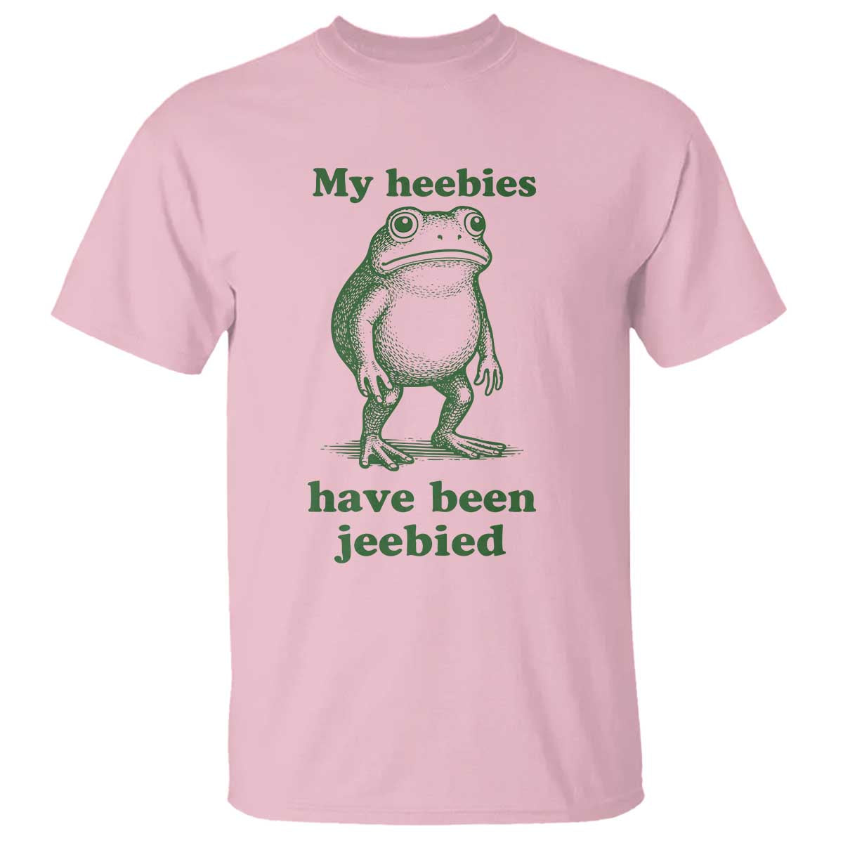 Funny Frog T Shirt My Heebies Have Been Jeebied Weirdcore Meme TS10 Light Pink Print Your Wear
