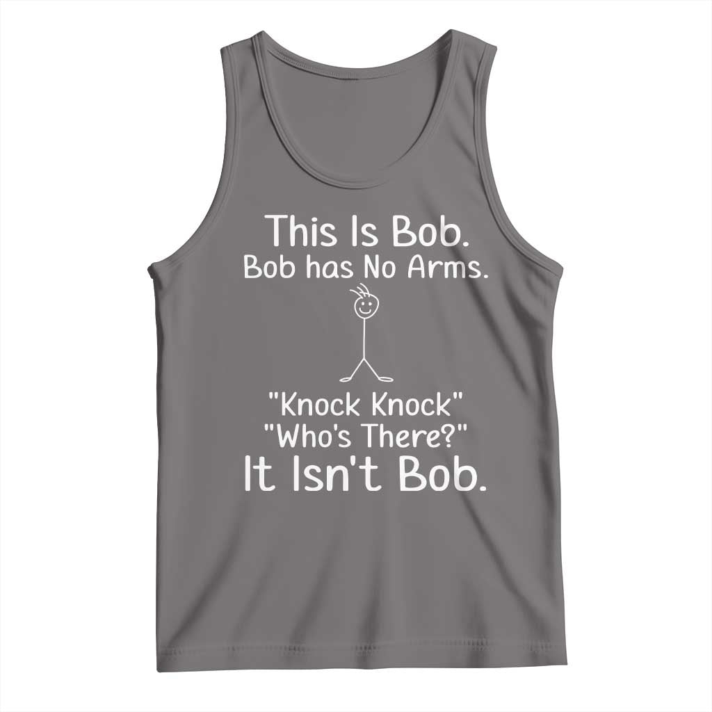 Funny This is Bob Knock Knock Joke Tank Top TS10 Deep Heather Print Your Wear