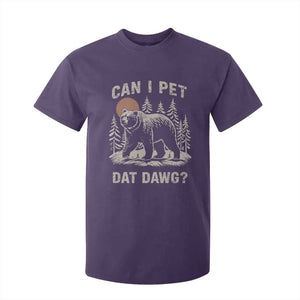 Can I Pet Dat Dawg T Shirt For Kid Hiker Animal Lover Funny Bear Outdoors Meme TS10 Purple Print Your Wear