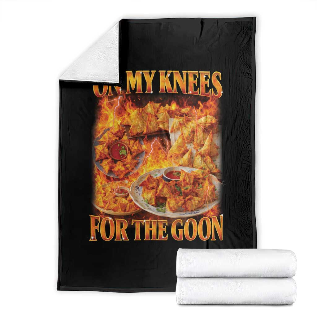 Funny Crab Rangoon Meme Throw Blanket Vintage 90s Style On My Knees Bootleg Graphic TS10 Black Print Your Wear