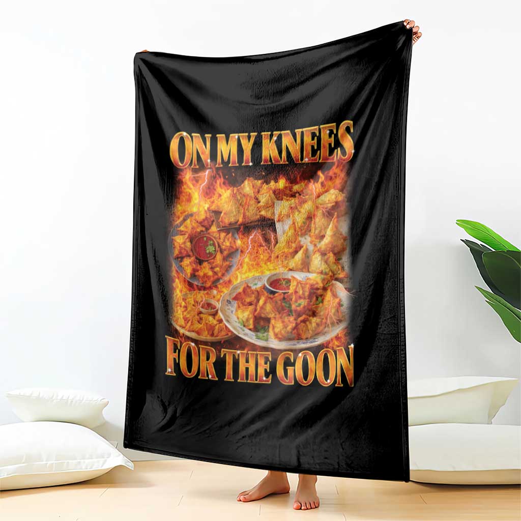 Funny Crab Rangoon Meme Throw Blanket Vintage 90s Style On My Knees Bootleg Graphic TS10 Print Your Wear