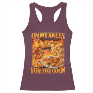 Funny Crab Rangoon Meme Racerback Tank Top Vintage 90s Style On My Knees Bootleg Graphic TS10 Maroon Print Your Wear