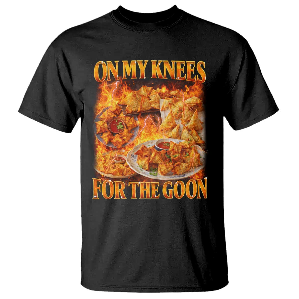 Funny Crab Rangoon Meme T Shirt Vintage 90s Style On My Knees Bootleg Graphic TS10 Black Print Your Wear