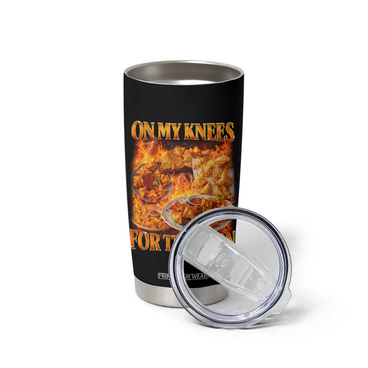 Funny Crab Rangoon Meme Tumbler Cup Vintage 90s Style On My Knees Bootleg Graphic TS10 Print Your Wear
