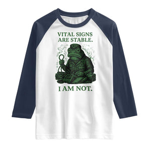 Frog Medic Raglan Shirt Funny Animal EMT Emergency Health Workers TS10 White Navy Print Your Wear