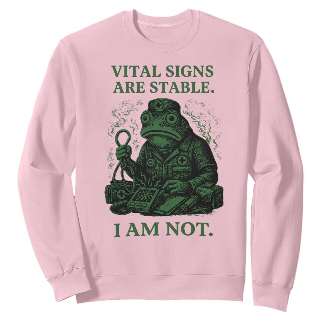Frog Medic Sweatshirt Funny Animal EMT Emergency Health Workers TS10 Light Pink Print Your Wear