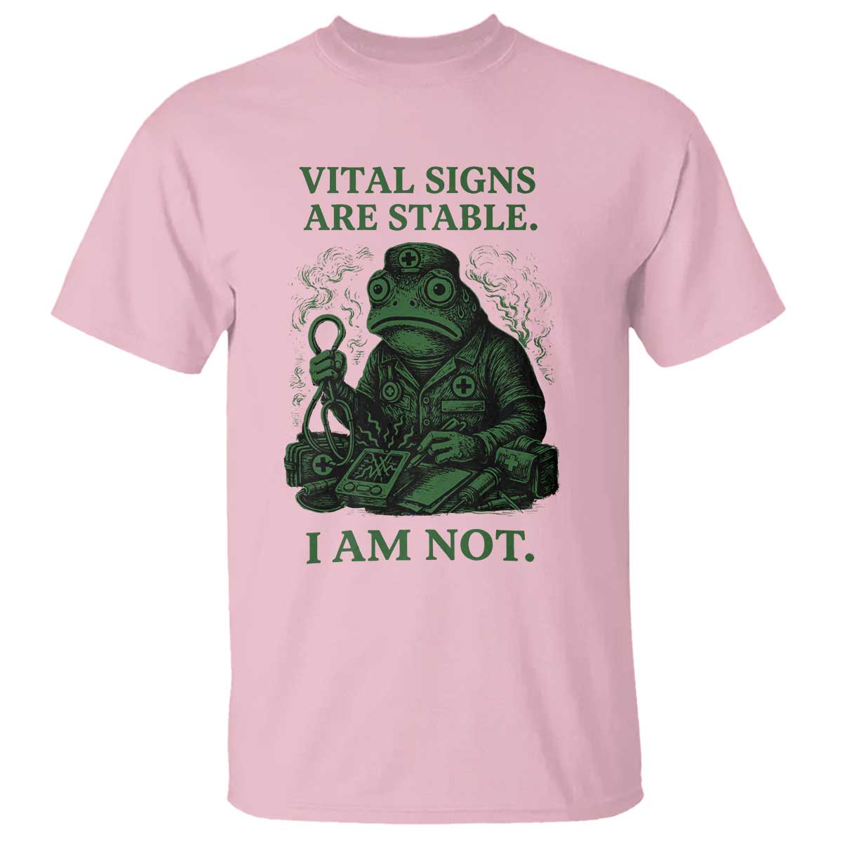 Frog Medic T Shirt Funny Animal EMT Emergency Health Workers TS10 Light Pink Print Your Wear