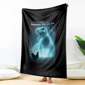 Remember Who You Are Throw Blanket Funny Evolution Joke Meme Chicken Dinosaur TS10 Print Your Wear