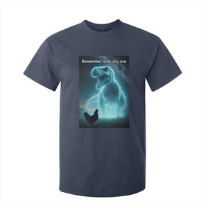 Remember Who You Are T Shirt For Kid Funny Evolution Joke Meme Chicken Dinosaur TS10 Navy Print Your Wear