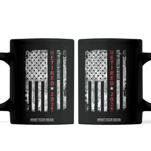 Retired 2025 Coffee Mug Vintage Old American Flag TS10 Black Print Your Wear