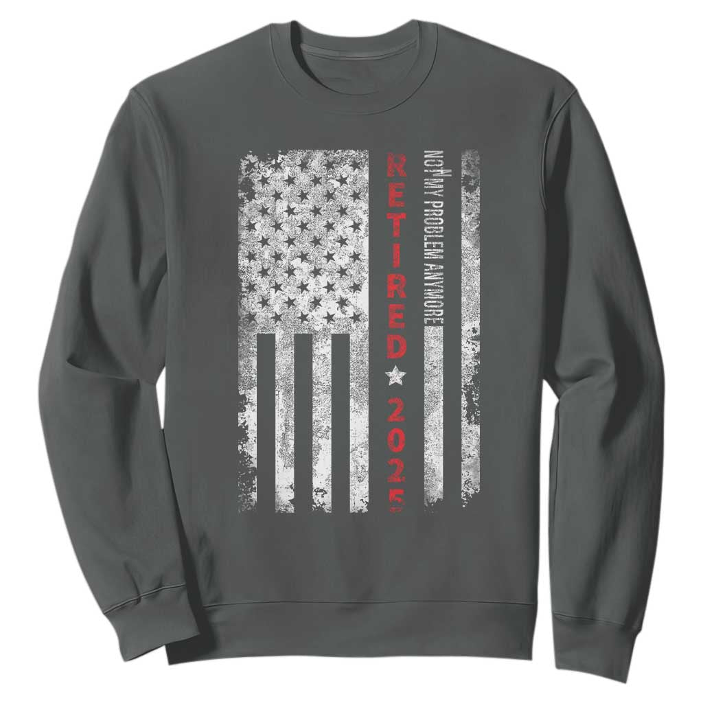 Retired 2025 Sweatshirt Vintage Old American Flag TS10 Dark Heather Print Your Wear