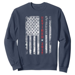 Retired 2025 Sweatshirt Vintage Old American Flag TS10 Navy Print Your Wear