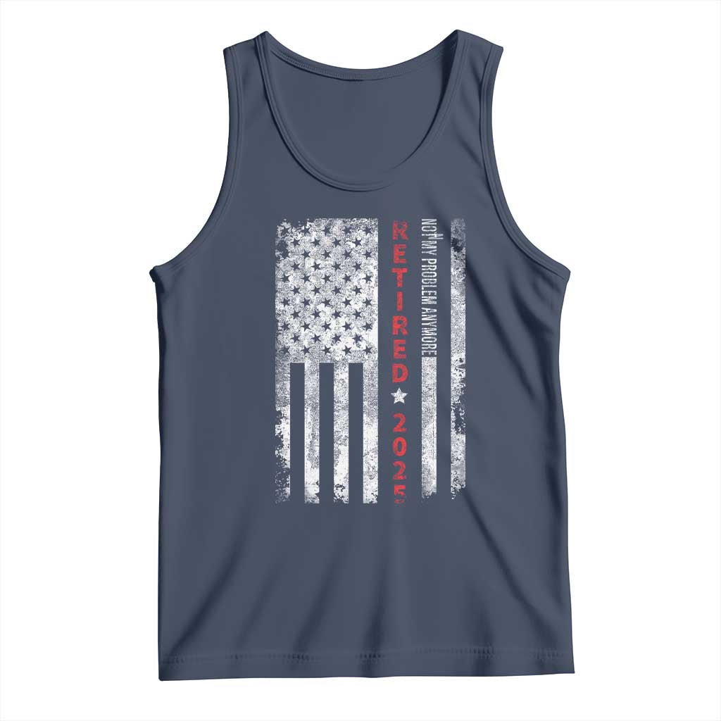 Retired 2025 Tank Top Vintage Old American Flag TS10 Navy Print Your Wear