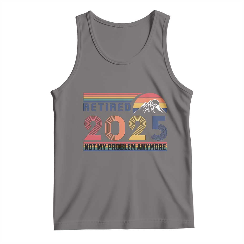 Retro Retired 2025 Tank Top Not My Problem Anymore TS10 Deep Heather Print Your Wear
