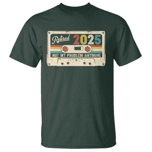 Retired 2025 T Shirt Not My Problem Anymore Retro Cassette TS10 Dark Forest Green Print Your Wear