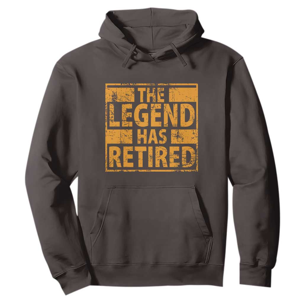Retro The Legend Has Retired Hoodie Retirement Gifts TS10 Dark Chocolate Print Your Wear