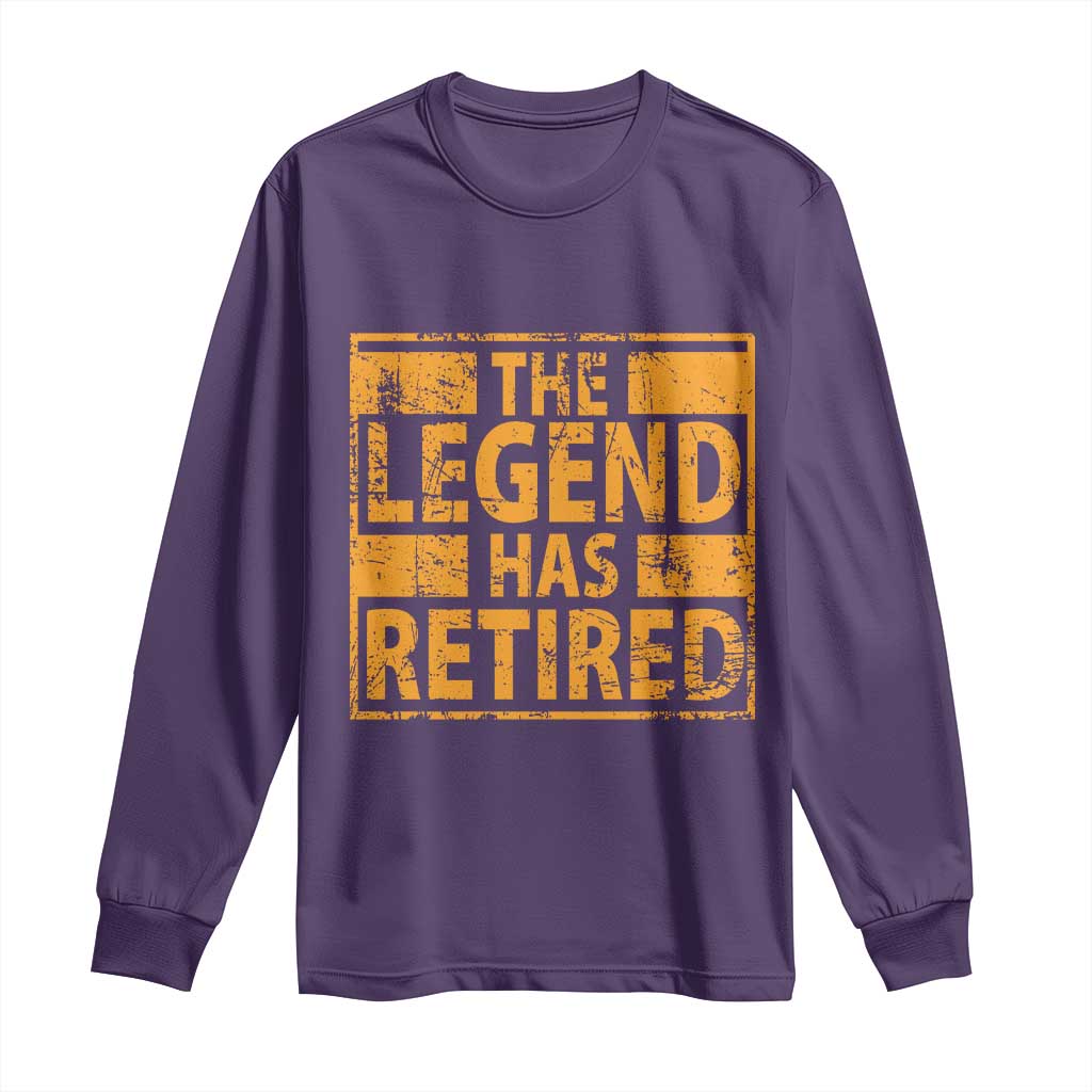Retro The Legend Has Retired Long Sleeve Shirt Retirement Gifts TS10 Purple Print Your Wear