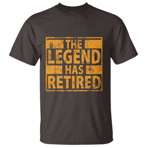Retro The Legend Has Retired T Shirt Retirement Gifts TS10 Dark Chocolate Print Your Wear