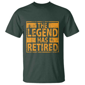 Retro The Legend Has Retired T Shirt Retirement Gifts TS10 Dark Forest Green Print Your Wear