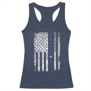 Retired 2025 Racerback Tank Top Not My Problem Anymore Vintage American Flag TS10 Navy Print Your Wear