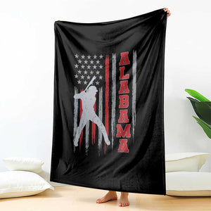 Alabama Fan Throw Blanket Vintage Bama Baseball Lovers American Flag AL State TS10 Print Your Wear