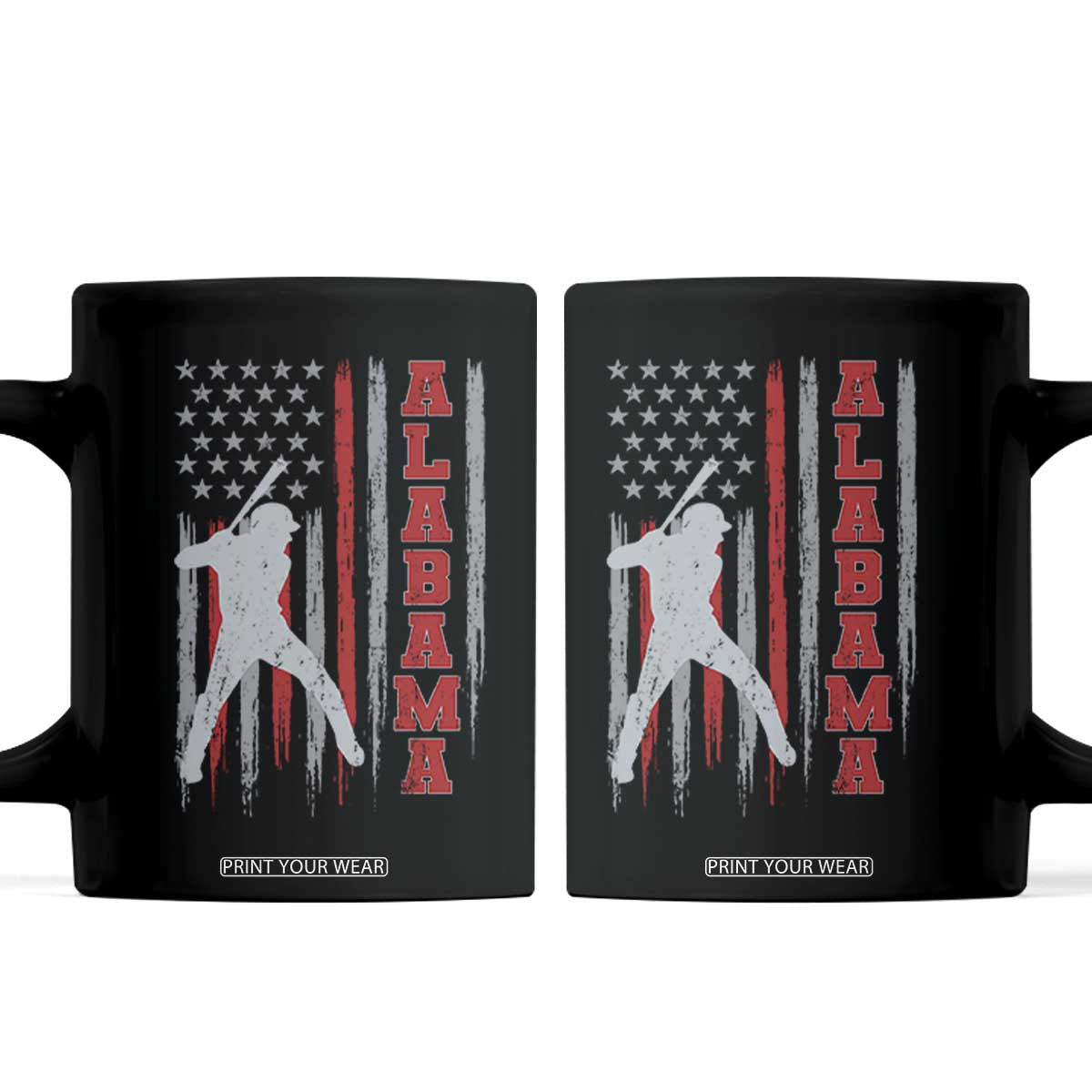 Alabama Fan Coffee Mug Vintage Bama Baseball Lovers American Flag AL State TS10 Black Print Your Wear