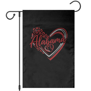 Alabama Fan Garden Flag Bama Baseball Leopard Heart Graphic Game Day TS10 Black Print Your Wear