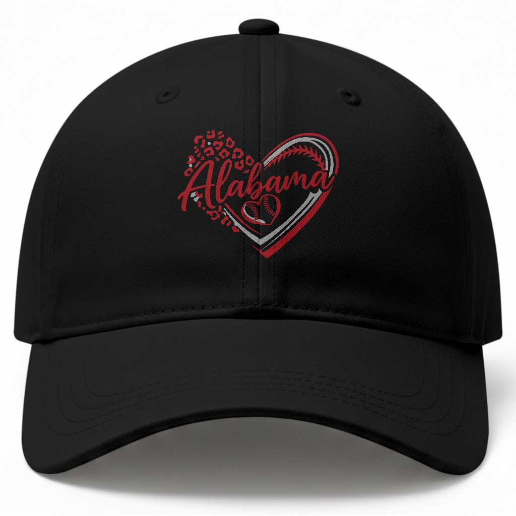 Alabama Fan Baseball Cap Bama Baseball Leopard Heart Graphic Game Day TS10 Print Your Wear