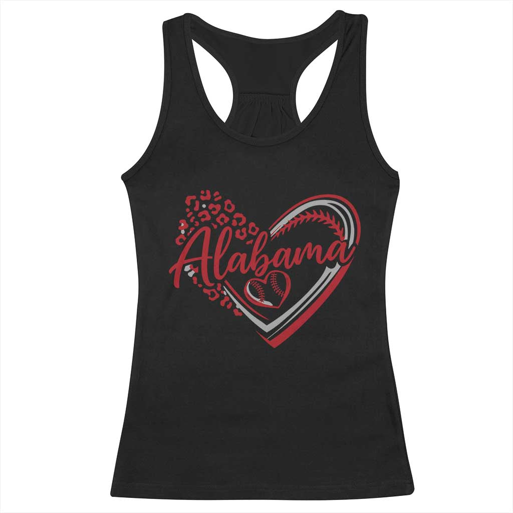 Alabama Fan Racerback Tank Top Bama Baseball Leopard Heart Graphic Game Day TS10 Black Print Your Wear
