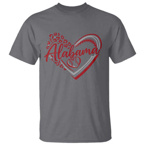 Alabama Fan T Shirt Bama Baseball Leopard Heart Graphic Game Day TS10 Charcoal Print Your Wear