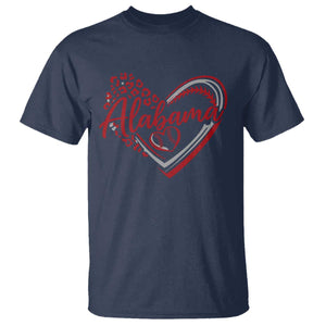 Alabama Fan T Shirt Bama Baseball Leopard Heart Graphic Game Day TS10 Navy Print Your Wear