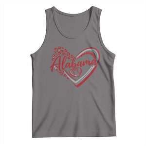 Alabama Fan Tank Top Bama Baseball Leopard Heart Graphic Game Day TS10 Deep Heather Print Your Wear