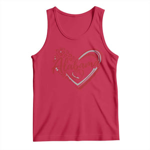 Alabama Fan Tank Top Bama Baseball Leopard Heart Graphic Game Day TS10 Red Print Your Wear