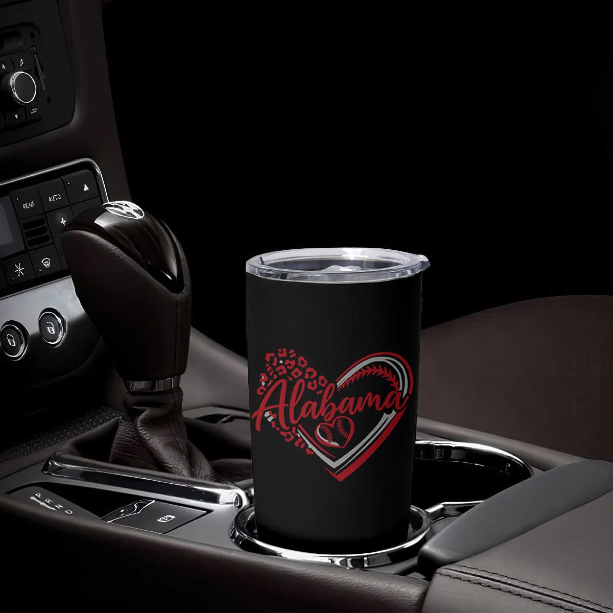 Alabama Fan Tumbler Cup Bama Baseball Leopard Heart Graphic Game Day TS10 Print Your Wear